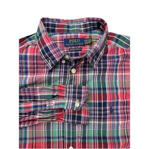 Polo Ralph Lauren Button Down Shirt Boys XL 18 Multicolor Plaid